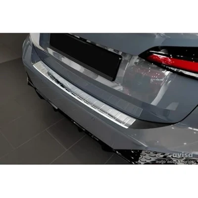 Image of Stainless Steel Rear bumper protector compatible with BMW 2 Series Active Tourer U06 M Package 2021 &#039;Ribs&#039;, Silver