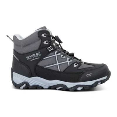Image of Regatta Kids Waterproof Samaris Iii Walking Boots Black Light Steel, Size: Uk 5