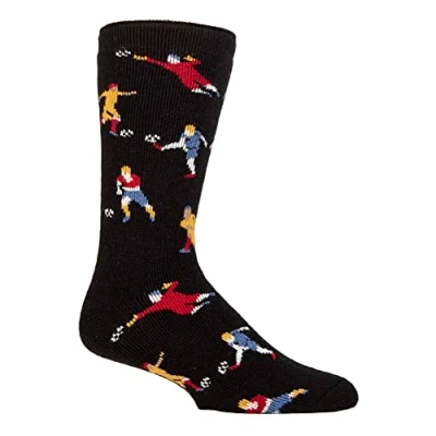 Image of HEAT HOLDERS Mens Fun Hobby Socks Lite Novelty Fluffy Fleece Lined Thermal for Winter (UK, Numeric, 6, 11, Regular, Football)
