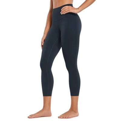 Image of CRZ Yoga Butterluxe 23&#039;&#039; High Waisted Capri Workout Leggings for Women Lounge Buttery Soft Pants True Navy 12