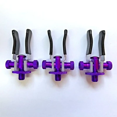 Image of 3 CARP FISHING PURPLE ALUMINIUM SPECIALIST ADJUSTABLE SUPER LITE BUTT ROD RESTS