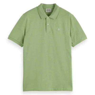 Image of Scotch And Soda Core Piqué Polo Shirt Green size L