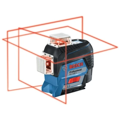 Image of Bosch Professional Laser Level GLL 3 80 C (red laser, interior, W/app Function, Working Range: 30 m, 4X Battery AA)