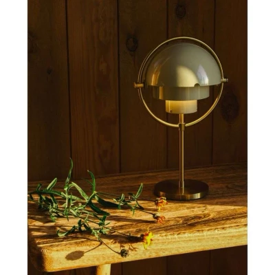 Image of GUBI Multi Lite Portable Table Lamp Brass/Pastel Gray