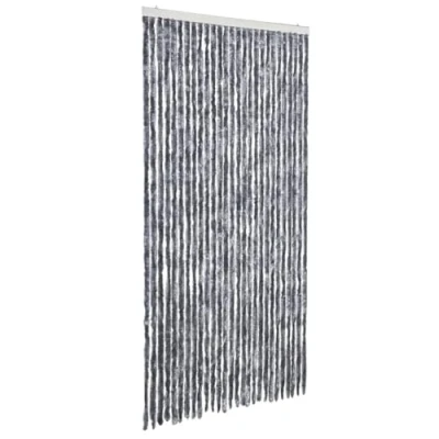 Image of vidaXL Mosquito Net Insect Door Curtain Against Flies Mosquitoes Caravan Outdoor Mobile Home Silver 120 x 220 cm Chenille