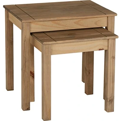 Image of Seconique Panama Nest Of 2 Tables in Natural Wax