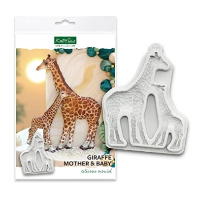 Image of Katy Sue Giraffe Mother &amp; Baby Silicone Mould for Cake Decorating Crafts