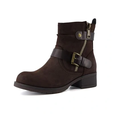 Image of Dunes Women&#039;s Max Moto Boot, Wide Widths Available, Brown, 6 UK