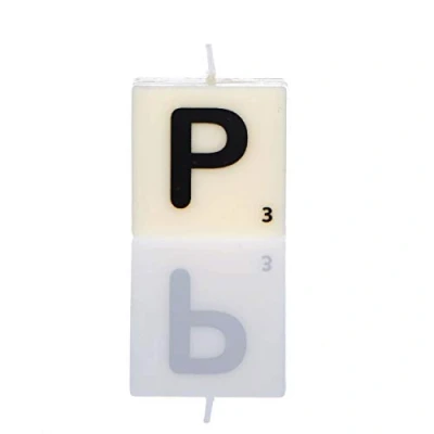 Image of Boxer Gifts P Letter Candle White,One Size,SP9126