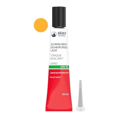 Image of Original BÄDER Torque Seal Tamper Proof Indicator Zero Color ORANGE 20ml Threadlocker Made in Germany Since 1962 Security Pen for Sealing and of Manipulation.