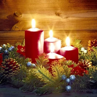 Image of 20 Napkins Adevnt Candles in Arrangement Advent Winter Christmas Table Decoration 33 x cm
