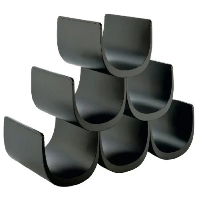 Image of Alessi Wine Rack Noè GIA13 B Black 6 bottles by Giulio Lacchetti