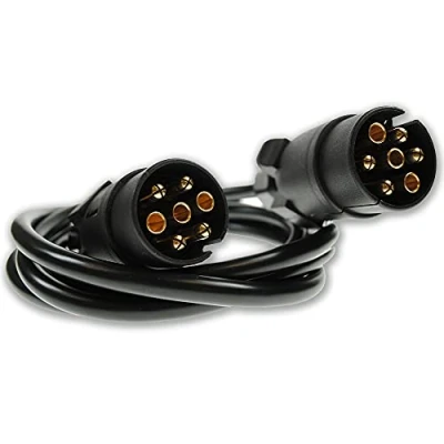 Image of Maypole 7 Pin 1.5 m 2x7 Plugs and Core Connecting Lead, for Trailer Lighting
