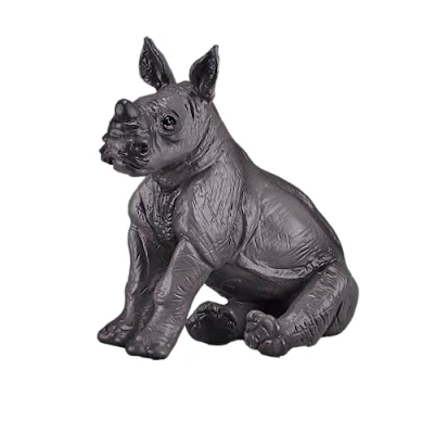 Image of MOJO Rhino Baby Sitting Wildlife Animal Model Toy Figure