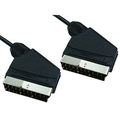 Image of Ex Pro Scart Video TV VCR DVD RGB Cable, 21 pin Fully Connected, Black 1.5m