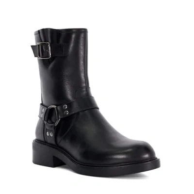 Image of Dune London Womens Ladies Phillyy Leather Ankle Biker Boots Black Size UK 3