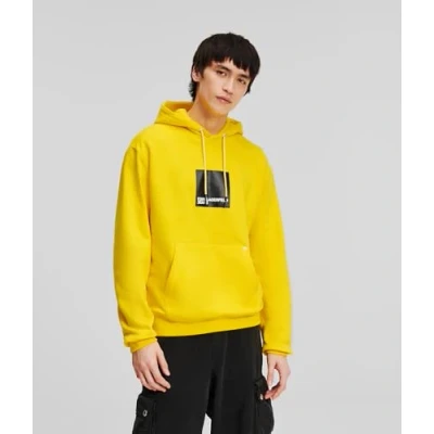 Image of KARL LAGERFELD JEANS REGULAR FIT LOGO HOODIE, YELLOW, L