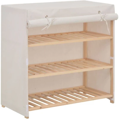 Image of vidaXL Shoe Cabinet with Cover White 79x40x80 cm Fabric