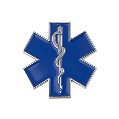 Image of Blue Medical Ambulance NHS Caduceus Snake Pin Badge Student Doctor Nurse
