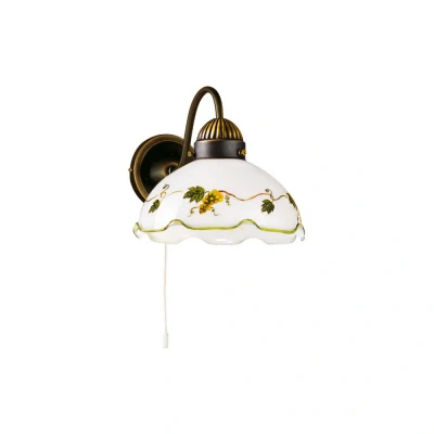 Image of Nonna Cottage Style Glass Wall Light Matt Antique Brass, 1x E27