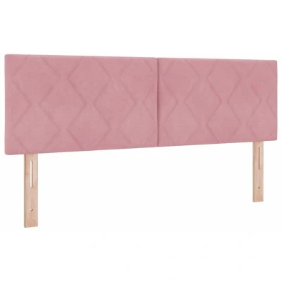 Image of vidaXL LED Headboard Diamond Blocks Design Pink 160 cm Velvet