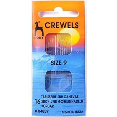Image of Pony Gold Eye Sewing Needles: Crewels Size 9, Multi Colour