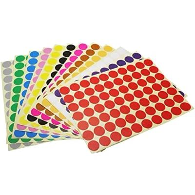 Image of Dot Stickers,16 Sheet 16mm Round Coloured Dots Sticky 1440 Circle Labels Coding Stickers for Office School Calendars Map Art Craft