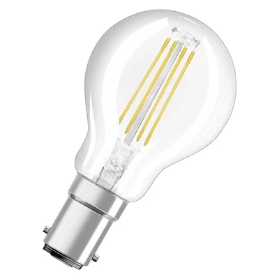 Image of OSRAM Led Star Classic P40 Lamp for B15D Base, Drop Shape, Filament Look, 470 Lumens, Warm White (2700K), Replacement Conventional 40W Light Bulbs, Not Dimmable, 1 Pack
