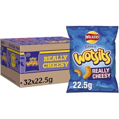 Image of Walker Wotsits Really Cheesy Snacks Crisps Case of 32x22.5g