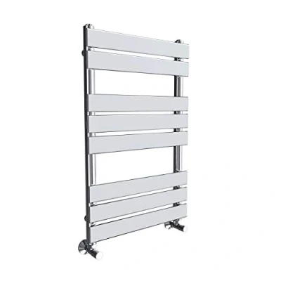 Image of Warmehaus Minimalist Bathroom Flat Panel Heated Towel Rail Radiator Rad Chrome 800x500mm Modern Central Heating Space Saving Radiators Perfect for Bathrooms