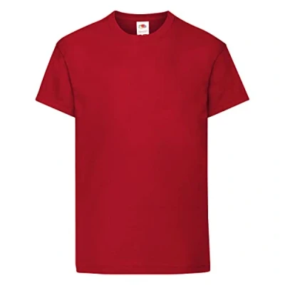Image of Fruit of the Loom Unisex Kid&#039;s Original T Shirt, Brick Red, 5 6 Years