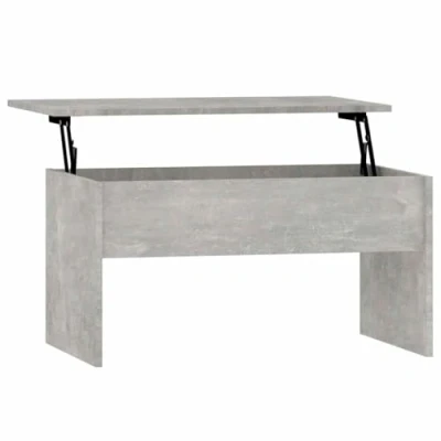 Image of vidaXL Coffee Table Side Sofa Couch Centre Accent End Tea Telephone Rising Tabletop with Hidden Compartment Concrete Grey Engineered Wood