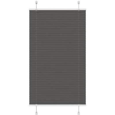 Image of vidaXL Pleated Blind Black 80x150 cm Fabric Width 79.4 Polyester