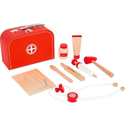 Image of small foot 11183 Play set &quot;doctor&#039;s case&quot; made of wood, incl. syringe, stethoscope, thermometer and much more, from 3 years age