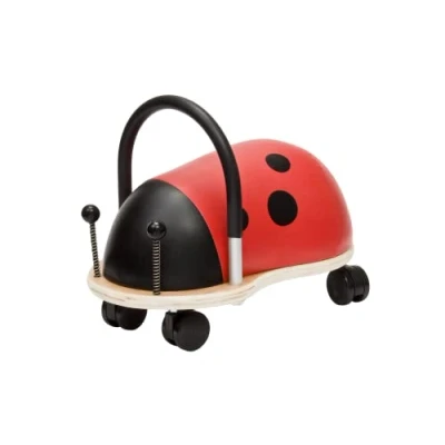 Image of Wheelybug Toddler Wooden Ride On, Multi Directional Castor Wheels, Safety Certified Developmental Toy for Outdoor/ Indoor Fun, Large (2.5 5 Years), Ladybird