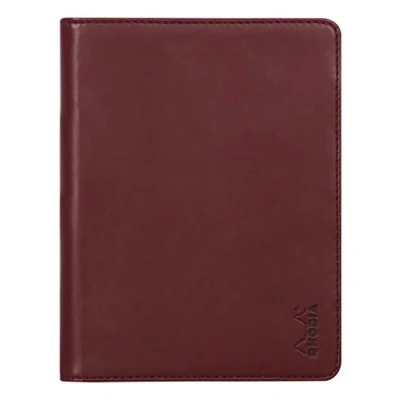 Image of RHODIA 213008C Rhodiarama Clipboard and Document Holder Booklet N13 Lie de Vin for Notepads or A6 Format Notebooks (10.5 x 14.8 cm) Premium Italian Faux Leather