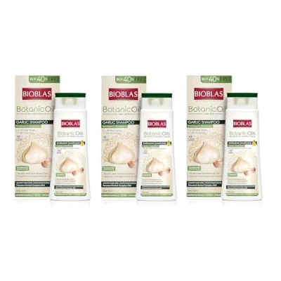 Image of 3 x Garlic Shampoo 500 ml Bioblas, Odourless, Anti Hair Loss Women and Men Mega Pack
