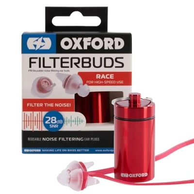 Image of Oxford FilterBuds, Reusable Noise Filtering Earplugs for Motorcycle Use