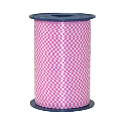 Image of C.E. Pattberg Präsent Checked Curling Ribbon Pink 10 mm width, 250 m length