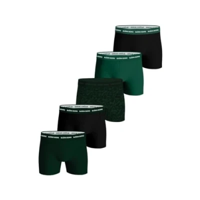 Image of Björn Borg 5 PACK Pants, Men&#039;s, Size: Small, Black/green