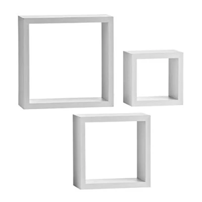 Image of Premier Housewares Wall Cubes Set of 3, White, H25 x W25 D9cm