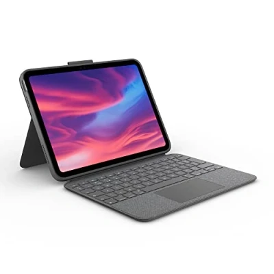 Image of Logitech Combo Touch Case Apple iPad 2022 Grey Qwerty