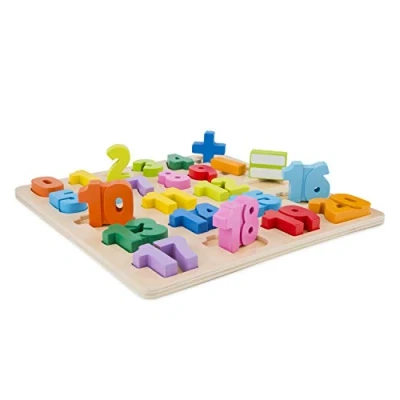 Image of New Classic Toys 10539 Educational Wooden for 2 Year Old Boy and Girl Toddlers Gift, Multi Colour Colour, Peg Puzzle Numbers