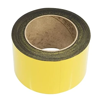 Image of Magnetic Racking Tape Yellow, 50mm x 10m Roll, Dry Wipe, Easy Cut To Size