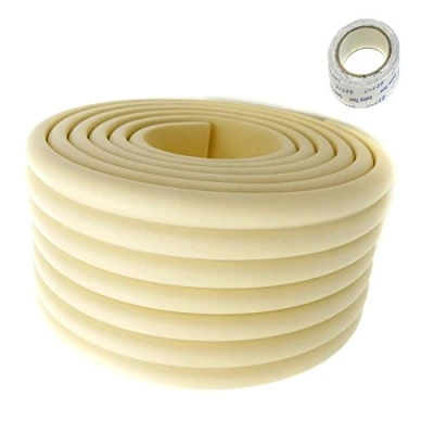 Image of TUKA Multi Purpose Foam Protector Kit, 2M x 80mm, Universal Anti Collision Protector, Safety of Child Baby Senior Thick Childproofing Protection Securing Objects and Surfaces. TKD7002 ivory