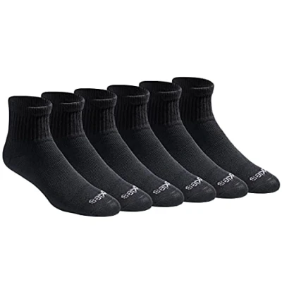Image of Dickies Men&#039;s Socks (Pack of 12), Plain Black (6 Pairs), Shoe Size: 6 12