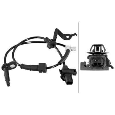 Image of 57450T2FA01 ABS Sensor HELLA 6PU 358 218 641 with bracket Hall 2 pin connector 585mm