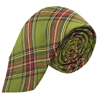 Image of King &amp; Priory Traditional Green Tartan Tie, Check, Plaid