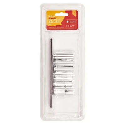 Image of Amtech I6400 9 Piece 1/4 Metric deep Socket Set