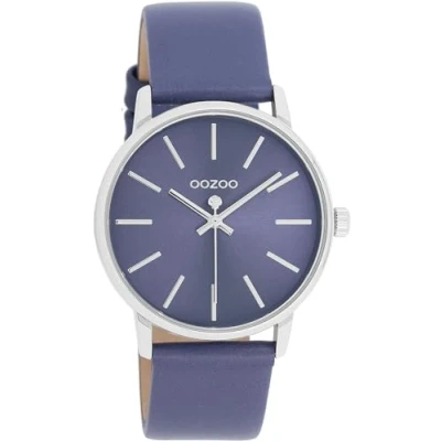 Image of Oozoo Timepieces Women&#039;s Watch with Leather Strap Modern for Women Elegant Analogue in Round (36 mm Case), C11064 Blue Purple / Purple, Strap.